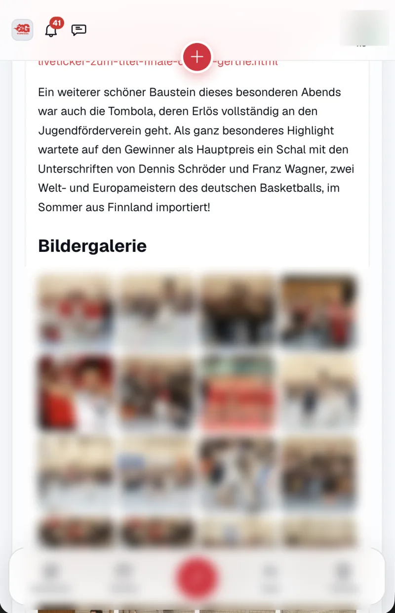 Spielbericht auf Social Media teilen