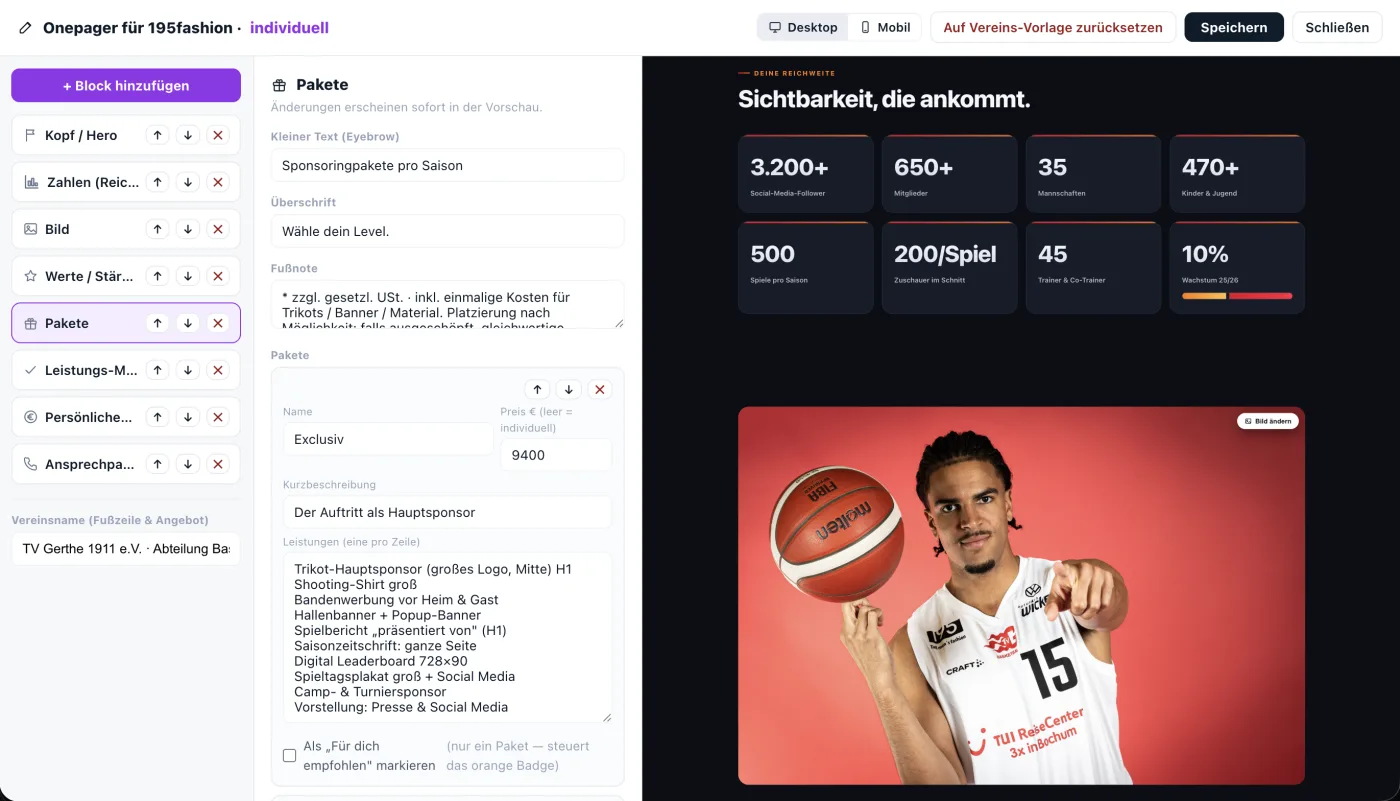 Sponsoren-Onepager zur Akquise